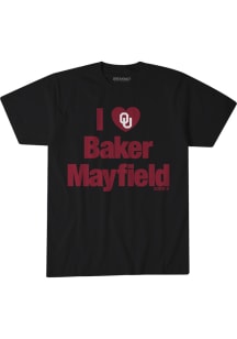 Baker Mayfield Oklahoma Sooners Black I Heart Mayfield Short Sleeve Fashion Player T Shirt