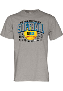 Blue 84 Big Ten Grey Big Ten Softball Short Sleeve T Shirt