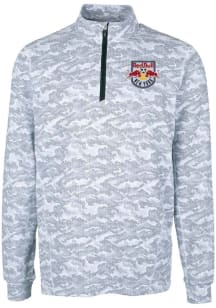 Cutter and Buck New York Red Bulls Mens Charcoal Traverse Camo Big and Tall Qtr Zip