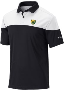 Columbia Baylor Bears Mens Black Heat Seal Omni Wick Best Ball Short Sleeve Polo