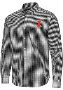 Antigua Illinois Fighting Illini Mens Black Ellis Long Sleeve Dress Shirt