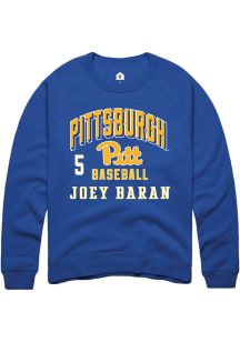Joey Baran Pitt Panthers Mens Blue NIL Arch Logo Player Crew