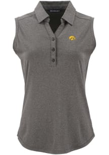 Cutter and Buck Iowa Hawkeyes Womens Black Forge Eco Polo Shirt
