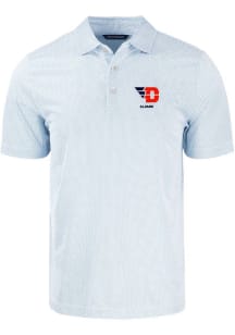 Cutter and Buck Dayton Flyers Mens Light Blue Symmetry Short Sleeve Polo
