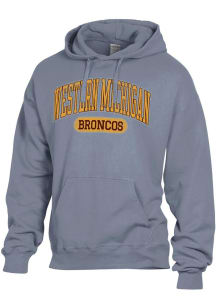 ComfortWash Western Michigan Broncos Mens Grey Arch Garment Dyed Long Sleeve Hoodie