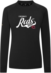 Levelwear Cincinnati Reds Womens Black Slender Glide Pullover