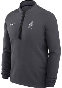 Nike Michigan State Spartans Mens Anthracite Sparty Playing Hockey Long Sleeve Qtr Zip Pullover