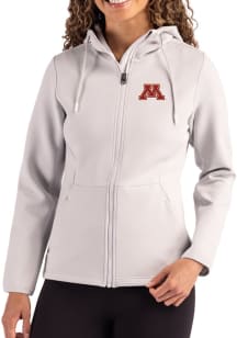 Cutter and Buck Minnesota Golden Gophers Womens Grey Epic Comfort Full Zip Light Weight Jacket