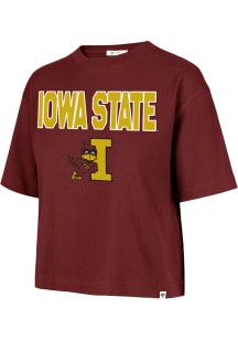 47 Iowa State Cyclones Womens Cardinal First Rank City Short Sleeve T-Shirt