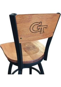 GA Tech Yellow Jackets Maple Seat Maple Back Swivel Pub Stool - Brown