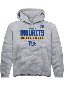 Dagmar Mourits Rally Pitt Panthers Youth NIL Stacked Box Long Sleeve Player Hoodie Grey
