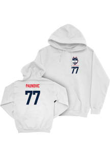Uros Paunovic UConn Huskies Mens White NIL Logo Player Hood
