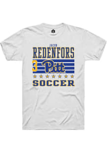 Jacob Redenfors Pitt Panthers White NIL Striped Short Sleeve Player T Shirt