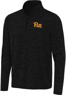Antigua Pitt Panthers Mens Black Eternal Long Sleeve Qtr Zip Pullover