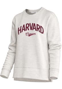 Harvard Crimson Womens Oatmeal Unity Crew Sweatshirt