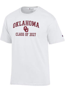 Champion Oklahoma Sooners White Font Class of 2027 Jersey Short Sleeve T Shirt