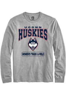 Summit Sportswear UConn Huskies Grey Women's Track & Field Long Sleeve T Shirt