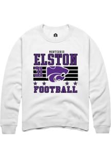 Monterrio Elston K-State Wildcats Mens White Football NIL Striped Player Crew