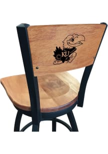 Kansas Jayhawks Maple Seat Maple Back Swivel Pub Stool - Brown