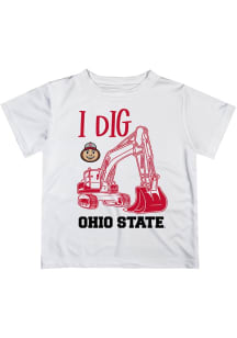Vive La Fete Ohio State Buckeyes Toddler White Excavator Short Sleeve T-Shirt