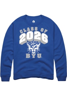 Rally BYU Cougars Mens Blue Class of 2026 Long Sleeve Crew Sweatshirt
