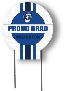 Creighton Bluejays KH Sports Fan 20x20 Circle Yard Sign with Stakes Proud Grad Yard Sign - White