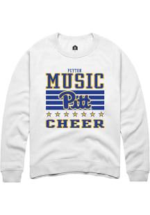 Peyton Music Pitt Panthers Mens White NIL Striped Player Crew