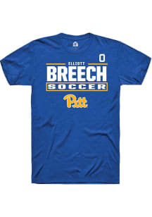 Elliott Breech Pitt Panthers Blue NIL Stacked Box Short Sleeve Player T Shirt