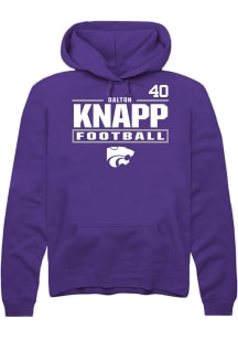 Dalton Knapp K-State Wildcats Mens Purple Football NIL Stacked Box Player Hood