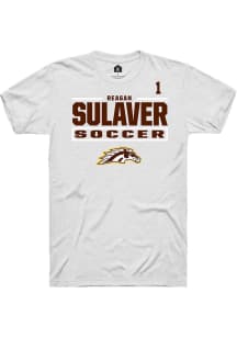 Reagan Sulaver Western Michigan Broncos White NIL Stacked Box Short Sleeve Player T Shirt