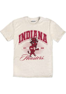 Indiana Hoosiers White Arch Name Vault Bison Short Sleeve Fashion T Shirt