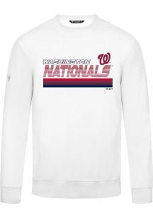 Levelwear Washington Nationals Mens White Zane Breaker Long Sleeve Crew Sweatshirt