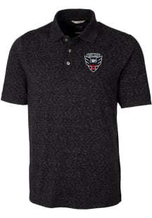 Cutter and Buck DC United Mens Black Advantage Space Dye Short Sleeve Polo
