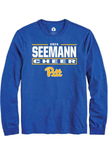 Owen Seemann Pitt Panthers Blue NIL Stacked Box Long Sleeve Player T Shirt