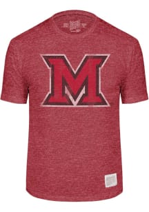 Original Retro Brand Miami RedHawks Red Logo Short Sleeve Fashion T Shirt
