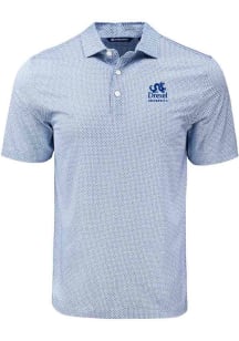 Cutter and Buck Drexel Dragons Mens Navy Blue Diamond Dot Academic Short Sleeve Polo