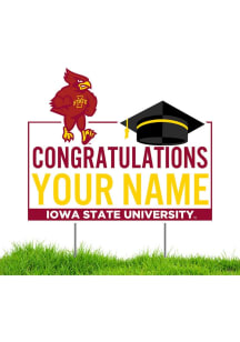 Iowa State Cyclones Personalized Congratulations Grad Yard Sign - White
