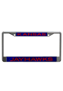 Kansas Jayhawks Team Name Chrome License Plate Frame - Blue