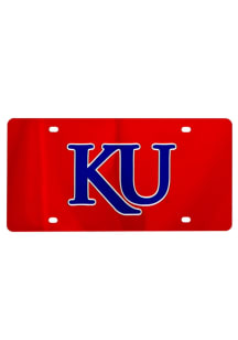 Kansas Jayhawks Red Red Letters Logo Car Accessory License Plate