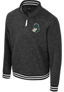 Colosseum Michigan State Spartans Mens Black Purpose Polar Long Sleeve Qtr Zip Pullover