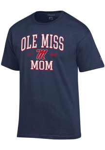 Champion Ole Miss Rebels Navy Blue EST Date Mom Jersey Short Sleeve T Shirt