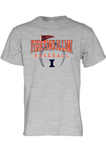 Blue 84 Illinois Fighting Illini Grey 2025 Big Ten Baseball Short Sleeve T Shirt