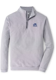 Peter Millar Drexel Dragons Mens Charcoal Perth Sugar Stripe Long Sleeve Qtr Zip Pullover