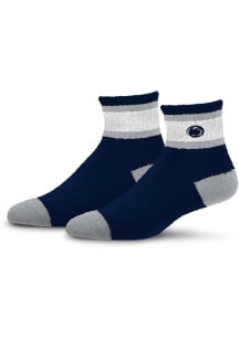 Penn State Nittany Lions Stripe Embroidered Fuzzy Womens Quarter Socks