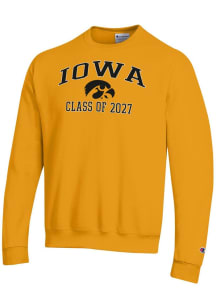 Champion Iowa Hawkeyes Mens Gold Font Class of 2027 Powerblend Long Sleeve Crew Sweatshirt
