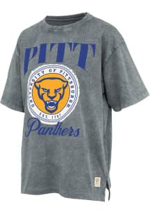 Pressbox Pitt Panthers Womens Blue Falkland Moonstone Short Sleeve T-Shirt
