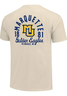 Marquette Golden Eagles Ivory Mascot Overlay Short Sleeve T Shirt