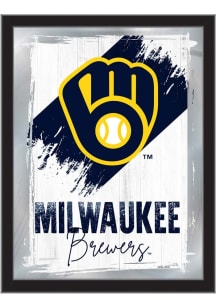 Milwaukee Brewers Paint Brush Hanging Back Bar Mirror