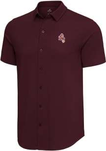 Antigua Arizona State Sun Devils Mens Maroon Nobel Short Sleeve Dress Shirt