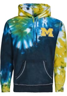 Greyson Michigan Wolverines Mens Navy Blue Tie Dye Long Sleeve Hoodie